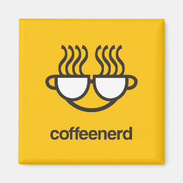 Kaffe Nerd gult magnet
