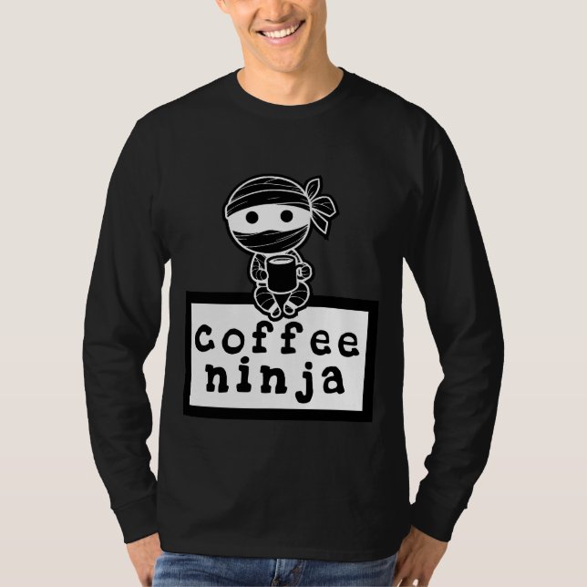 Kaffe Ninja Långärmad T-shirt (Framsida)