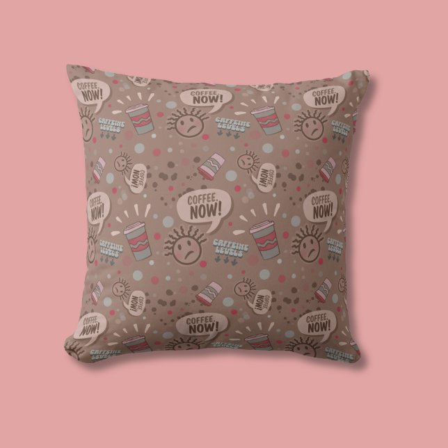 Kaffe nu Mocha Mönster Kudde (Skapare uppladdad)