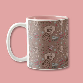 Kaffe nu Mocha Mönster Två-Tonad Mugg