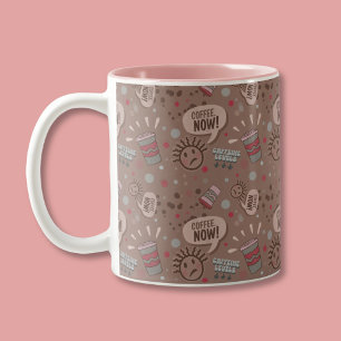 Kaffe nu Mocha Mönster Två-Tonad Mugg