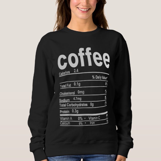 Kaffe Nutrition Facts Funny Thanksgiving Christma T Shirt (Framsida)