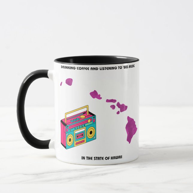 Kaffe och '80-talsmusik på Hawaii  Mugg (Vänster)