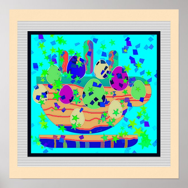 Kaffe- och äggkonst poster (Framsidan)