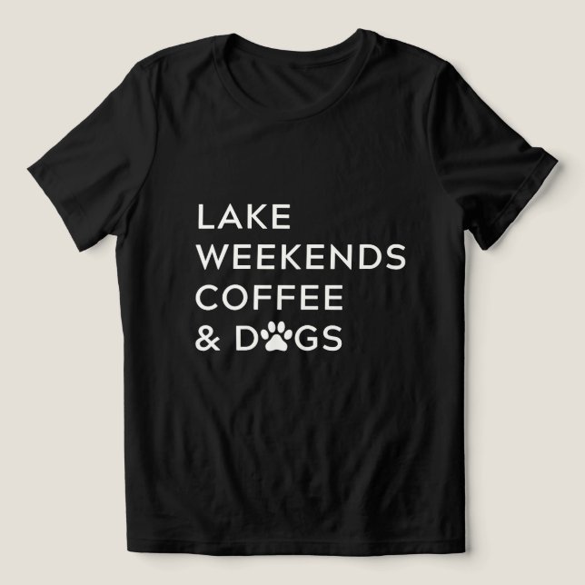 Kaffe och Älskare i sjö och Hundar T Shirt (Design Framsida)