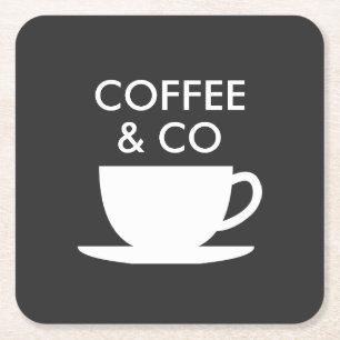 Kaffe och anpassningsbar namn underlägg papper kvadrat