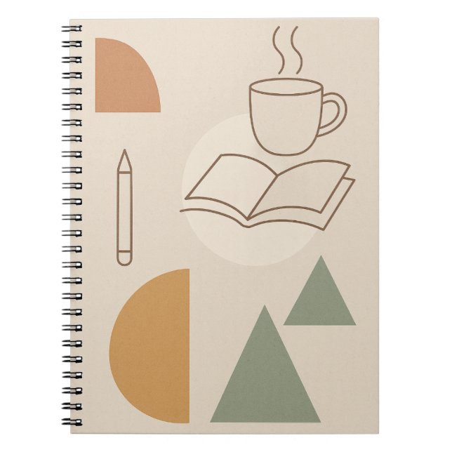 Kaffe och anteckningsbok - Minimalistisk bärbar Bo (Framsidan)