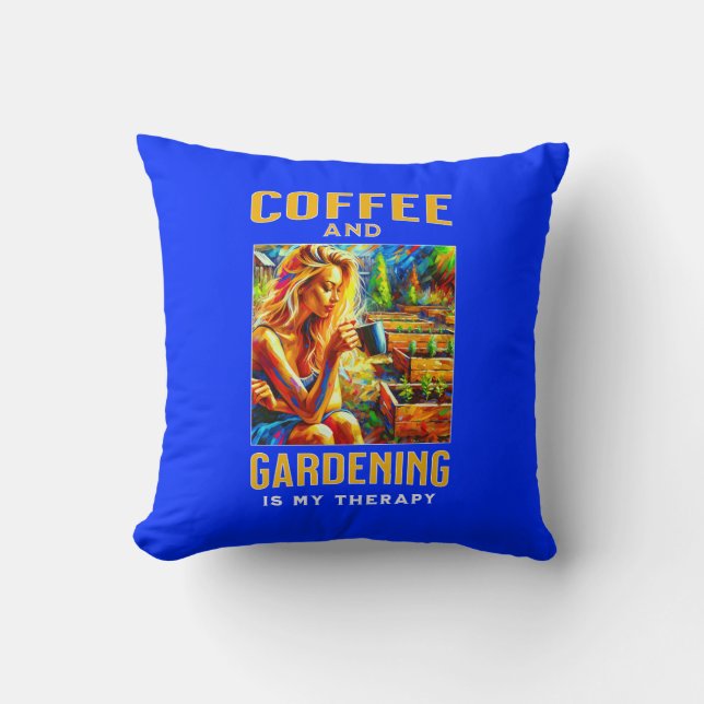 Kaffe och  är min terapi kudde (Framsida)