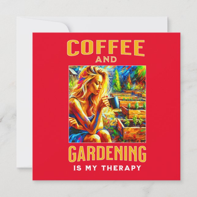 Kaffe och  är min terapi spara datumet (Framsida)