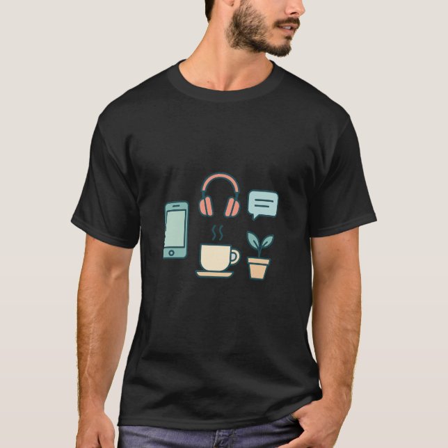 Kaffe- och arbetsbehov T-Shirt (Framsida)