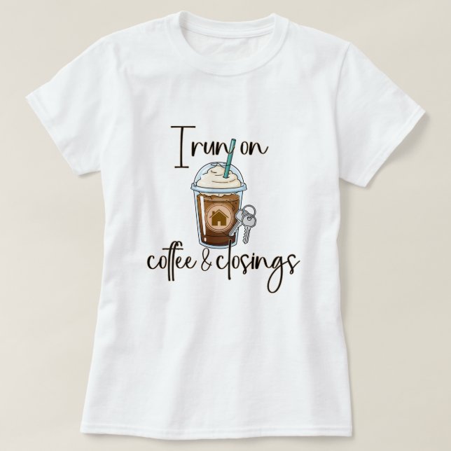 Kaffe och avslut fastighetsmäklare Fastighetsprese T Shirt (Design framsida)