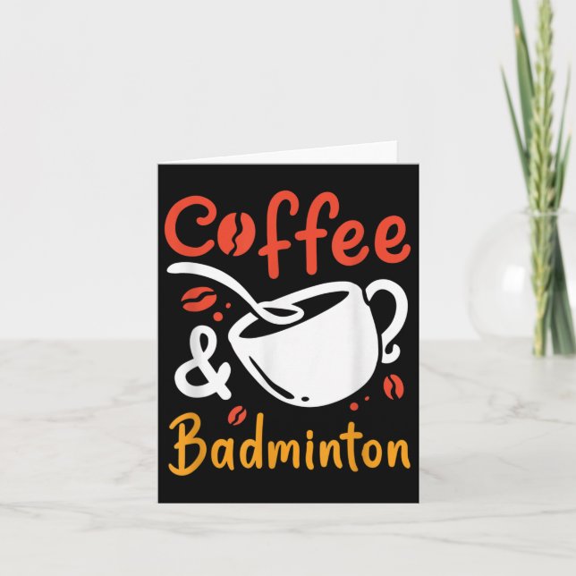 Kaffe Och Badminton Kaffe Dryckare Badminton Spel Kort (Framsida)