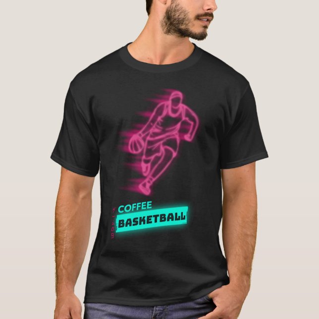 Kaffe och basket t shirt (Framsida)
