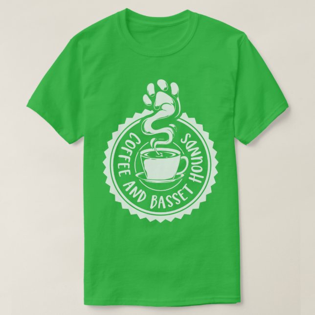 Kaffe och Basset Hounds Basset Hound T Shirt (Design framsida)