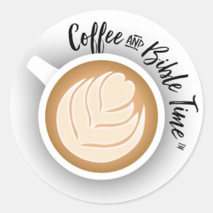 Kaffe- och bibeltidsetikett för Logotyp Runt Klistermärke
