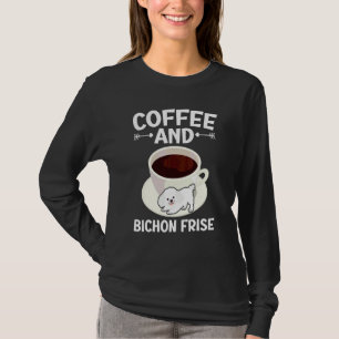 Kaffe Och Bichon Frise Lockigt Hår Valp Valp T Shirt