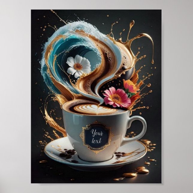 Kaffe och blommor poster (Framsidan)