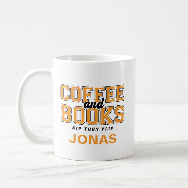 Kaffe och böcker - Drick och bläddra Bookworm Oran Kaffemugg (Vänster)