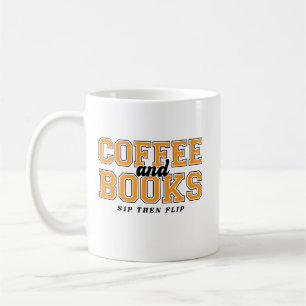 Kaffe och böcker - Drick och läs sedan - Bokälskar Kaffemugg