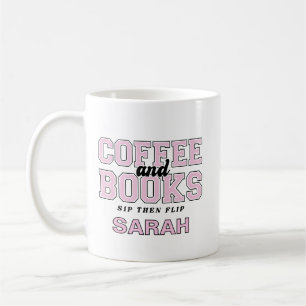 Kaffe och böcker - Drick och läs sedan - Bokmaskro Kaffemugg