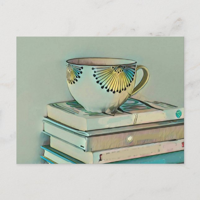 Kaffe- och bokälskares present vykort (Framsida)