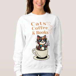 Kaffe och Bokar Coola Katt T Shirt