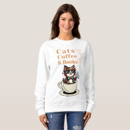 Kaffe och Bokar Coola Katt T Shirt