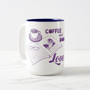 Kaffe och Bokar Kärlek-läsning Anpassningsbar Mugg