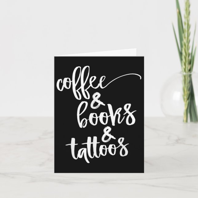Kaffe och Bokar och tatueringar Kort (Framsida)