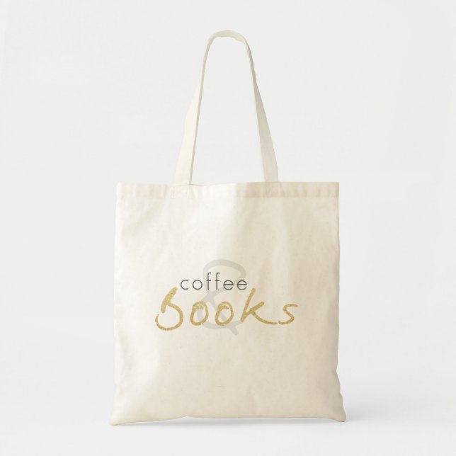 Kaffe och Bokar Tote Bag Tygkasse (Framsidan)
