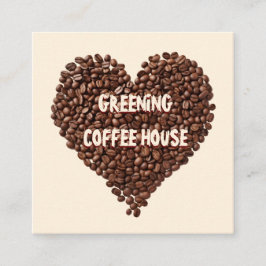 Kaffe- och bonuskort fyrkantigt visitkort