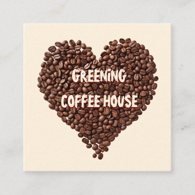 Kaffe- och bonuskort fyrkantigt visitkort (Framsida)