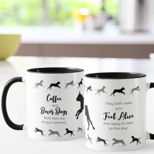 Kaffe och Boxer Hundar 2-tonssvartvitt Mugg & Gråt