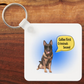 Kaffe och brottslingar i den bekväma k9-kedjan nyckelring