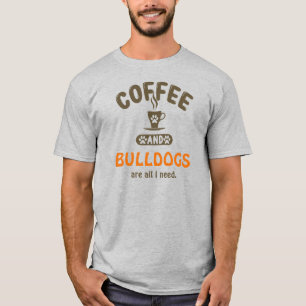 Kaffe och bullhund t shirt