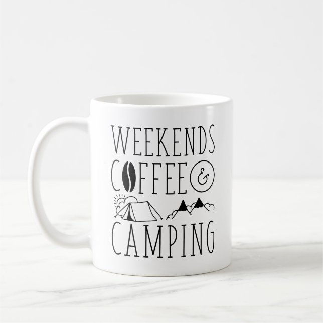 Kaffe och camping i helg kaffemugg (Vänster)