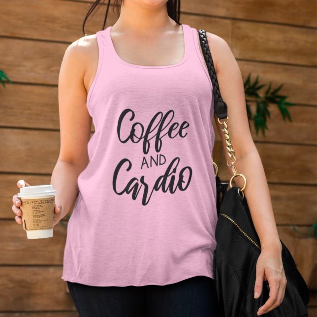 Kaffe och Cardio Funny Workout Fitness Linne Med Racerback (Skapare uppladdad)