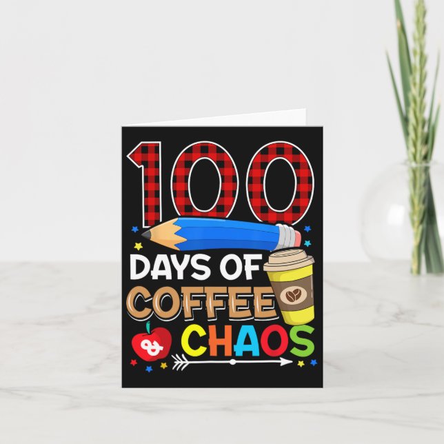 Kaffe- och chaosdagar 100-dagars skolturer kort (Framsida)