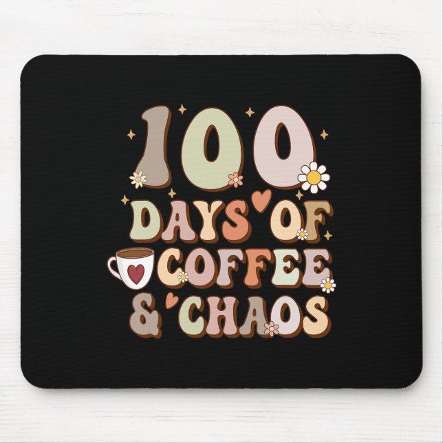 Kaffe- och chaosdagar 100-dagars skolturer musmatta (Framsidan)
