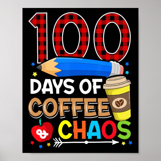 Kaffe- och chaosdagar 100-dagars skolturer poster (Framsidan)