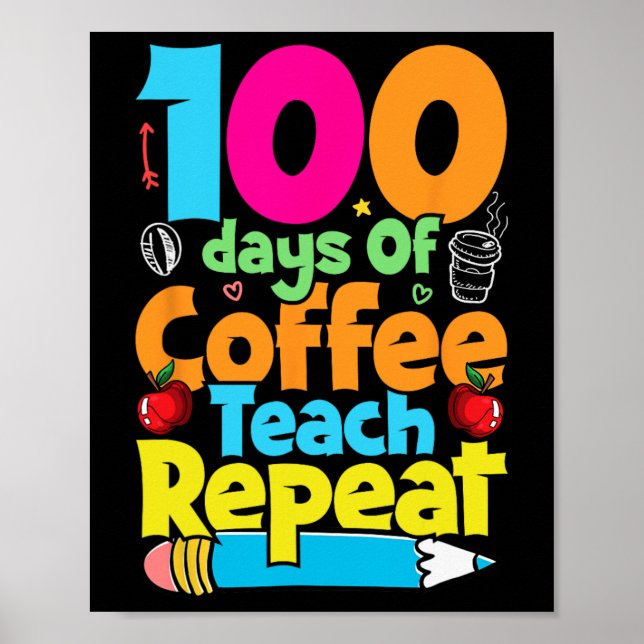 Kaffe- och chaoslärardagen 100 skoldagar poster (Framsidan)