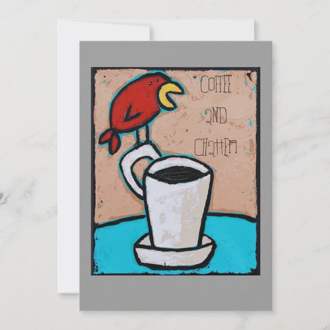 Kaffe- och chattinbjudan inbjudningar (Framsida)