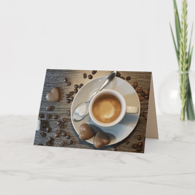 kaffe och choklad gratulationskort kort (Framsida)