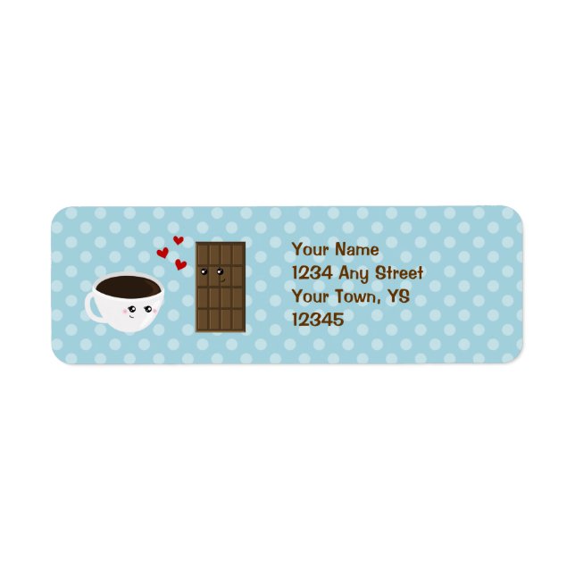 Kaffe och choklad Kärlek Returadress Etikett (Framsidan)