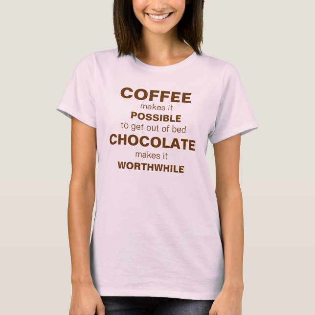 KAFFE och choklad Tee Shirt (Framsida)