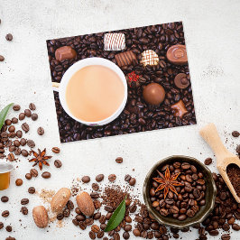 Kaffe- och chokladvykort vykort