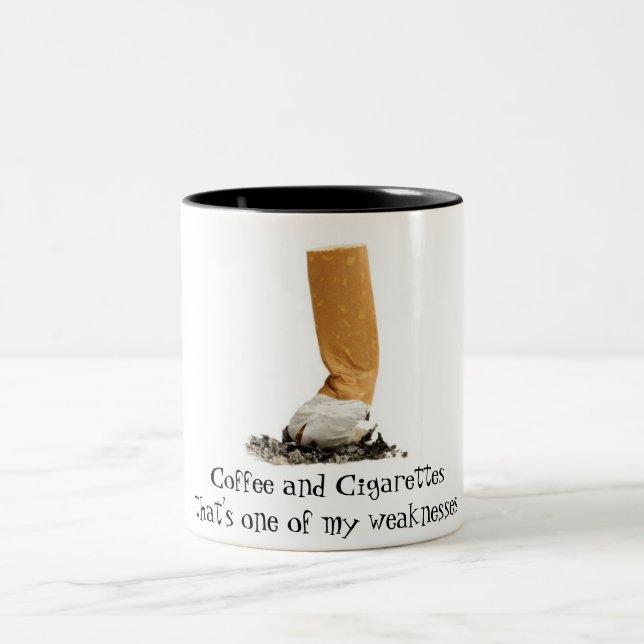 Kaffe och cigaretter Två-Tonad mugg (Center)