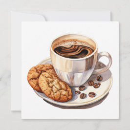 Kaffe- och cookies-anteckningskort julkort