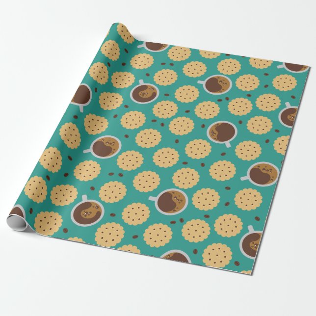 Kaffe och cookies presentpapper (Utrullad)