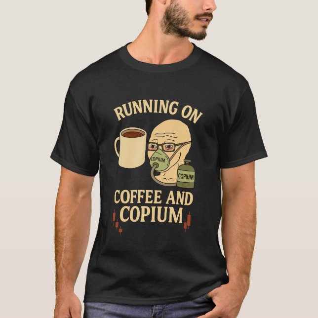 Kaffe och Copium Crypto Degen Shirt T (Framsida)